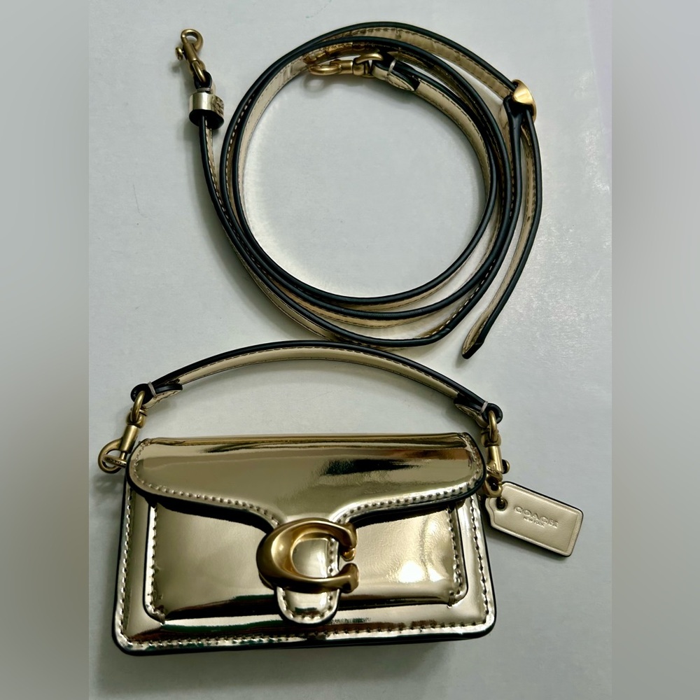 Coach Tabby 12 in Metallic Gold